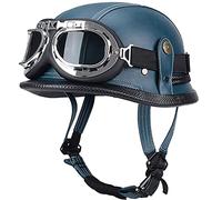 Confortable Jet Half-Helmet Casco de Motocicleta ECE Homologado con Gafas de protección UV Cascos Abiertos de Moto Ligero Medio Casco for Todo Tipo de acti 6,XL 61-62