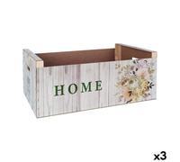 Confortime Caja de Almacenaje Sweet Home Multicolor Madera Flores 58 x 39 x 21 cm (3 Unidades)