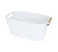 Confortime - Cesta Multiusos con Asas de Madera 18x33.5cm - Práctica y Versátil Para Organización Eficiente - Material Resistente para Diversos Ambientes