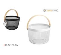 Confortime - Cesta Organizadora Maison Asa Madera, Multifuncional - Hogar Ordenado, Resistente y Duradera, Diseño Elegante