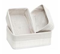 Confortime Juego de Cestos Blanco Bambú 3 Piezas (6 Unidades)