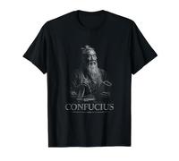 Confucio Ancient Wisdom Philosophy Scholar Camiseta gráfica económica, Hombre, Negro, M