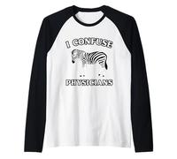 Confundo a los médicos: Divertida Enfermedad crónica, Zebra Camiseta Manga Raglan