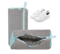 Cong.Lai Pack de 2 bolsas para lavar zapatos para lavadora, reutilizables, resistentes, 40 x 20 cm, con cremallera, perfectas para protección de zapatos (gris), gris