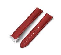 Cong Yi Compatible Con Tank Santos Swatch Universal 20 Mm 21 Mm 22 Mm Correa De Caucho FKM De Liberación Rápida Con Cierre Desplegable(Red With Buckle,21mm)