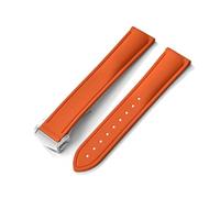 Cong Yi Compatible Con Tank Santos Swatch Universal 20 Mm 21 Mm 22 Mm Correa De Caucho FKM De Liberación Rápida Con Cierre Desplegable(Orange With Buckle,22mm)