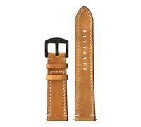 Cong Yi Correa De Cuero Genuino Retro Hecha A Mano Piel De Caballo Loco Correa De Reloj De Cuero De Vaca 18mm 20mm 22mm 24mm Correa De Reloj For Hombre(Tan-black buckle,22mm)