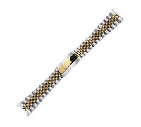 Cong Yi Correa De Reloj Acero Inoxidable For Hombre, Correa Con Interfaz Arco Metal, Plata Y Oro, Compatible Oyster Perpetual Datejust, 20mm, 21mm(Silver and gold,20MM_WITH LOGO)