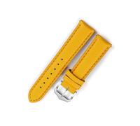 Cong Yi Correa De Reloj De Cuero Genuino, 18mm, 19mm, 20mm, 22mm, Patrón Retro De Lichi, Capa Superior De Cuero De Vaca, Pulsera For Hombres Y Mujeres(Light yellow,18mm)