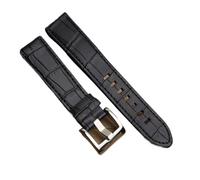 Cong Yi Correa De Reloj De Cuero Genuino De 22 Mm Correa De Reloj For Hombre Compatible Con Montblanc Star Wtach Band Belt Pulsera Marrón Negro Azul(Black)