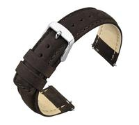 Cong Yi Correa De Reloj Vintage De Cuero Crazy Horse De 18 Mm, 20 Mm Y 22 Mm For Hombre Y Mujer, Repuesto De Liberación Rápida.(Black Brown-Silver,20mm)