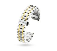 Cong Yi Correa De Repuesto For Reloj Acero Inoxidable 304L Sólido, Pulsera 12mm, 14mm, 16mm, 18mm, 19mm, 20mm, 21mm, 22mm Y 24mm Ancho, Correas For Hombre(Silver and gold,19mm)