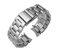 Cong Yi Hq Reloj de acero inoxidable Ajuste for Samsung Galaxy Watch S3 46mm SM-R800 Banda deportiva Curved Fin Strap pulsera de pulsera de plata negro(Silver)