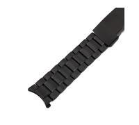 Cong Yi Pulsera de la Correa de la Banda del Reloj de reemplazo de Acero Inoxidable sólido 12 14 16 18 20 22 Muñeca de 24 mm Despliegue de Soldadura sin Fisuras(Black ARC,24mm)