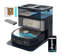 Conga Robot Aspirador y Friegasuelos con Base Autovaciado, Tecnología Láser e IA Conga Z100. 20000Pa, Fregado Profesional con Mopa Bimaterial XXL, Autovaciado Polvo, Agua y Limpieza de Mopas, App