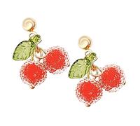 CONGARTENO 1 par Pendientes de Cereza para Niñas Aretes Aesthetic para Diseño y Cómodo Joyería de Moda para Hipoalergénicos y