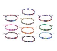 CONGARTENO 10 Piezas Pulsera Tejida Ajustable de Diseño Pulsera de Muñeca para Verano y Playa para Mujeres y Surfistas