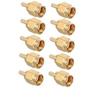 CONGARTENO 10 Piezas Sma Macho Crimpado Conector Recto Chapado para Cable Durable y Fácil de Instalar