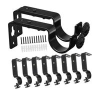 CONGARTENO 10 Piezas Soporte de Barra de Cortina de Hierro Resistente Soporte de Montaje Lateral para Cortinas Fijación Estable Interiores Fácil Instalación para Paredes