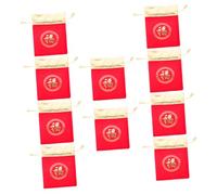 CONGARTENO 10piezas Bolsa De Almacenamiento Caracteres Chinos Fu Bolsa Cordón para Guardar Dulces y Galletas Suministros para Regalos De Año Unidades Pequeño Hecha De Material Suave