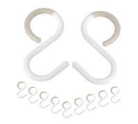 CONGARTENO 12 piezas Ganchos S de Plástico Resistentes y Multipropósito Colgantes para Cocina Baño y Hogar de Unidades Pequeñas para Organizar Toallas Llaves y Ropa