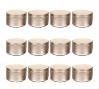 CONGARTENO 12 Tarros Metálicos Redondos de 50 Ml para Velas Latas para Hacer Velas DIY Contenedores Sellados Color Dorado Mate Ideales para Manualidades y Viajes