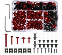 CONGARTENO 149 piezas Kit Completo de Tornillos para Carenado de Motocicleta Tornillos y Tuercas de Acero Inoxidable para Repuesto Moto Accesorios para Reposición Motocicletas Color Rojo