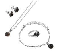 CONGARTENO 1Juego Joyería de Cambio de Color para Mujer Anillos de Humor Pendientes Collar y Elegantes para Disfraces