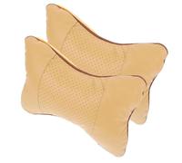 CONGARTENO 2 Almohadas Cervicales Soporte Cómodo Cojín de Cuello para Coche Acrílico Beige 2 Piezas para Viaje y Reposacabezas