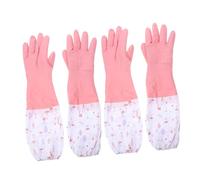 CONGARTENO 2 Guantes de Cocina Impermeables de Goma con Interior de Felpa Térmica para Lavado de Platos y Jardinería Antideslizantes Talla S Colores Aleatorios Color Color Aleatorio