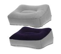 CONGARTENO 2 Piezas Almohadilla Reposapiés Inflable Portátil para Viaje Cojín Cómodo de PVC con Superficie Aterciopelada Soporte Ergonómico para Descanso de Pies Avión Coche y Oficina