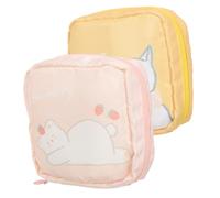 CONGARTENO 2 piezas Bolsa Sanitaria Portátil para Mujer con Gran Capacidad Reutilizable Asas Organizador de Compresas y Tampones para Viajes y Uso Diario