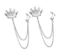 CONGARTENO 2 Piezas Broche de Solapa para Hombres con Diseño de y Musical de Pins de Cadena para Collar de Camisa Accesorio Decorativo Plateado Resistente y Versátil para Chaquetas y Abrigos