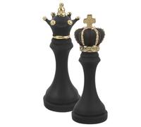 CONGARTENO 2 Piezas Estatuas Decorativas de Ajedrez Resina Rey y Reina Pequeños Figuras Elegantes para Decoración de Escritorio Estante y Hogar