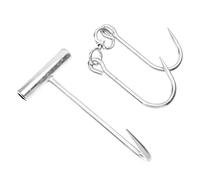 CONGARTENO 2 Piezas Gancho Carnicero Inoxidable para Colgar Carne Gancho para Cerdo Pollo y Barbacoa Herramienta Resistente para Cocina y Carnicería
