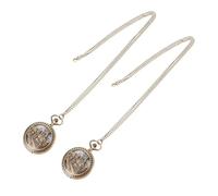 CONGARTENO 2 Piezas Regalo del Día del Padre De Navidad Reloj De Collar Cadena De Reloj De Bolsillo Decorativo Light Brown