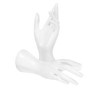 CONGARTENO 2 Piezas Soporte para Exhibición de Anillos y Joyas Mano de Maniquí Femenina de Plástico Blanco Resistente y Estable para Tienda Hogar y