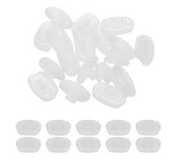 CONGARTENO 20 Pares Almohadillas Nasales de Silicona Suave Antideslizantes para Gafas Soporte Nasal Ajustable Enchufable Repuesto Blanco Mate para Puente Nasal Uso Diario y Deportivo