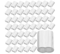 CONGARTENO 200 piezas Manguitos de Aluminio Doble Orificio para Cable de Abrazaderas de Cable Resistentes para Cuerda Fácil de Usar para Fijación y Transporte Color Plata