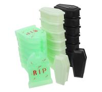 CONGARTENO 24 Piezas Mini Coffin Halloween Ornaments Spooky Terrarium and Dollhouse Accessories Miniature Casket Props For Fairy Garden Party Decor and Prank Use