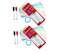 CONGARTENO 2juegos Tarjetas Didácticas De Multiplicación Reutilizables para Aprender Tablas De Matemáticas con Superficie Borrable para Actividades Infantiles
