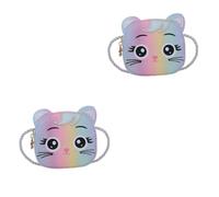 CONGARTENO 2piezas Bolso Bandolera De Gato para Niño Niña Cartera De Diseño Adorable Mochila De Hombro para Niñas y Niño Niña De Años Accesorio De Moda Práctico y Espacioso para