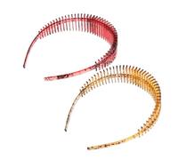 CONGARTENO 2piezas Cinta De Pelo Para Mujer Diademas Diademas Para Lavarse La Cara y Ejercicio Con Dientes Para Cabello y Rizado