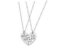 CONGARTENO 2piezas Collar Colgante Corazón Puzzle Para Hermana Mayor y Menor Joyería De Graduación y Especial