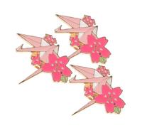CONGARTENO 3 Piezas Broche Kawaii Origami Grulla y Flor de Metal Pin Decorativo para Ropa Mujer Fiesta y Uso Diario