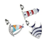 CONGARTENO 3 piezas Broches de Solapa Estilo Naval Peces Tropicales Barco y Accesorios de Bisutería para Chaquetas Bolsos y Vestidos Decoración Versátil para Mujer y Niña