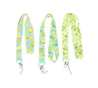 CONGARTENO 3 piezas Cordones para Llaves y Móviles con Estampado de Frutas de Limón Piña Kiwi Correas Colgantes Ligeras y Duraderas para Colgar Teléfono y Llavero Fáciles de Instalar y