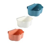 CONGARTENO 3 piezas Cubos de Basura Colgantes para Cocina Contenedores Compactos con Tapa de Espacio para Puerta de Armario para Residuos Domésticos Colores Azul Blanco y Rosa