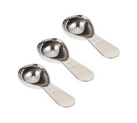 CONGARTENO 3 piezas Cucharas Medidoras de Café Inoxidable Cucharas para Polvo con Mango Ergonómico Utensilios de Cocina Prácticos y Duraderos para Hogar y Cafetería Color Plateado