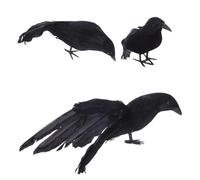 CONGARTENO 3 Piezas De Decoración De Cuervo para Halloween Accesorio para Asustar A Los Cuervos Pájaros Artificiales De Simulación Pájaros